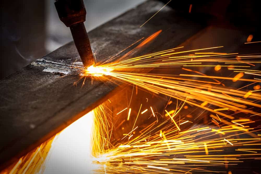 Welder in Workshop Manufacturing Metal Construction