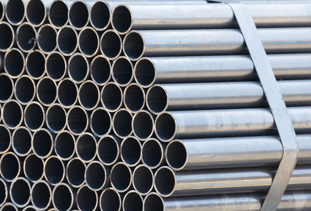 A Stack Of Steel Pipes