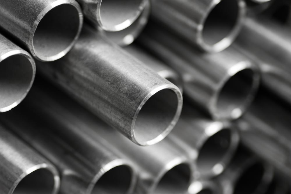 Closeup On Steel Pipes